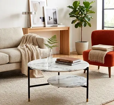 Marbel Coffee Table x2 (big  small)