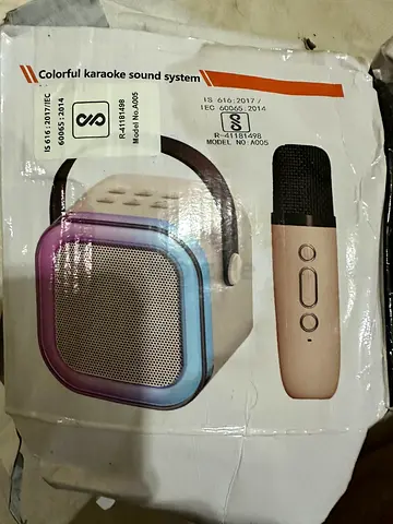 Portable Colorful Karaoke Sound System with Wireless Microphone