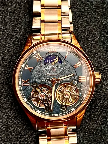 Authentic Moonphase Double “Tourbillon” Automatic Watch longines omega rado tag heuer seiko citizen