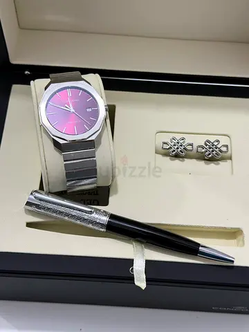 طقم ساعة كونكورد مارينر SL المينا برغندي سويسرية أصلي   BRAND NEW CONCORD MARINER SL Burgundy