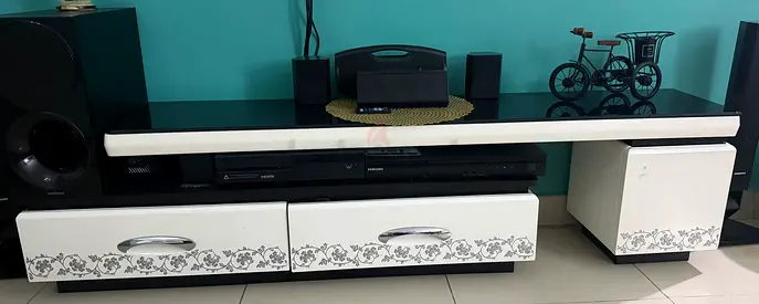 White color tv console