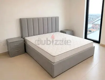 Brend New fabric wooden Queen size 150x190 bed with Madical Matress Available