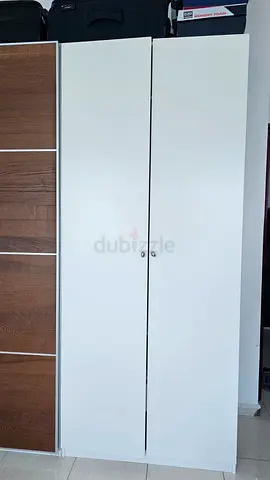 Two-door White Wardrobe (IKEA-style) - Good Condition