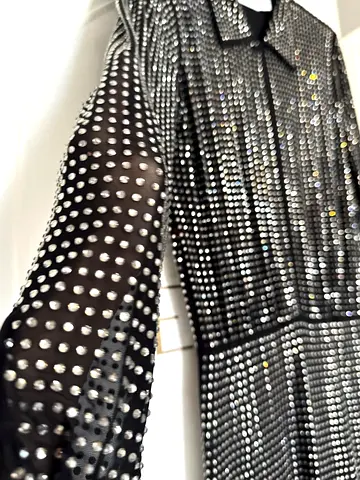 SELF- PORTRAIT Rhinestone Mesh Long Sleeve Maxi Dress. Very chic dress. Premium luxury brand