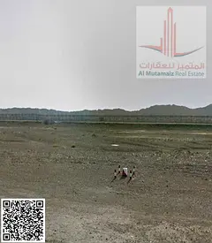For sale in Ajman, Al Manama, Block 1, residential corner plot on two streets, second plot from the