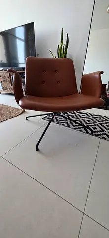 Bent Hansen Primum Lounge Chair | Danish Designer Leather Armchair | Cognac Leather