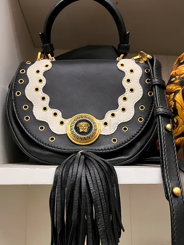 Authentic Versace Leather tassel crossbody bag gucci prada dolce gabbana goyard hermes louis vuitton