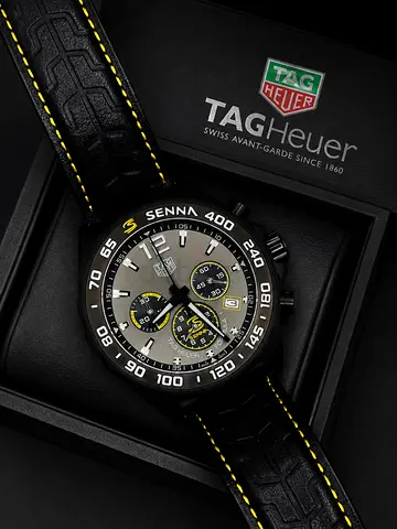TAG HEUER  SENNA LEATHER STRAP MASTER COPY CHRONOGRAPH WATCH