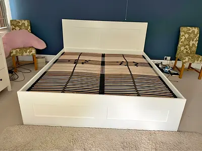 Ikea malm King size bed frame with matters 2 storage