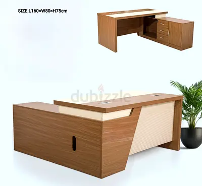 Modern Wooden Executive Office Desk with Side Storage - L160 x W80 x H75 cm