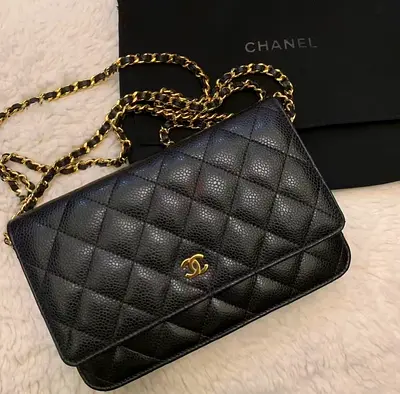 Chanel WOC (Wallet on Chain) with Gold Chain with whole set