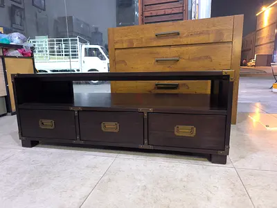 Wooden TV Console / Media Unit with 3 Drawers
