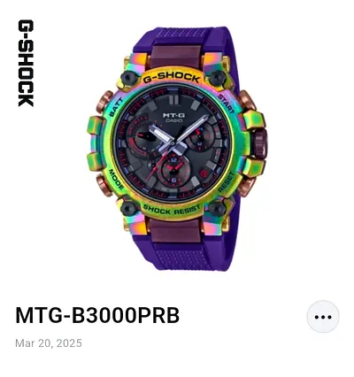 Casio G-Shock MT-G B3000PRB Aurora Oval Rainbow Watch