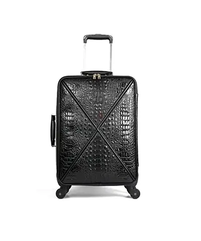 Feilario Croco trolly luggage with spinner wheel softside suitcase lightweight checked bag