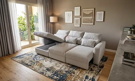 Ikea Eskelstuna L shape sofa bed Beige