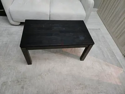Simple black wooden side/coffee table - used