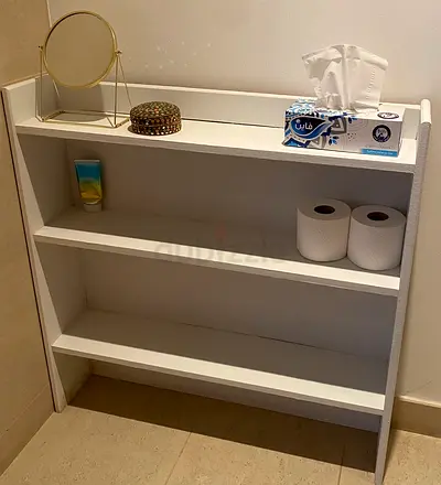 Solid wood white shelving unit