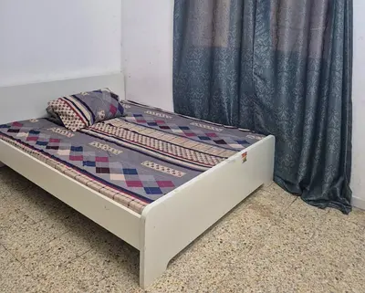 IKEA White wooden single bed frame with mattress