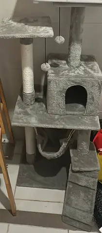Used multi-level cat tree with hammock and scratching posts