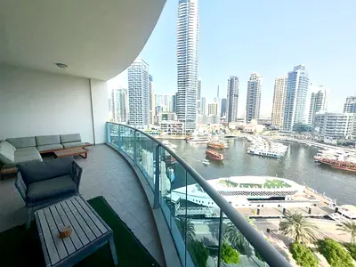 Direct from owner, Luxurious 3 beds for rent, full marina view, spacious