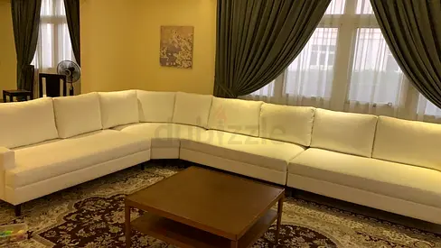 Large L-shaped Cream Fabric Sofa - Comfortable Corner Sectional