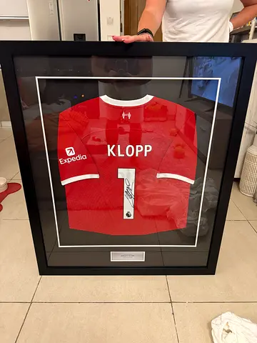 Jurgen Klopp signed shirt Certificate of Authenticity (Liverpool FC Autographed Item) - Framed