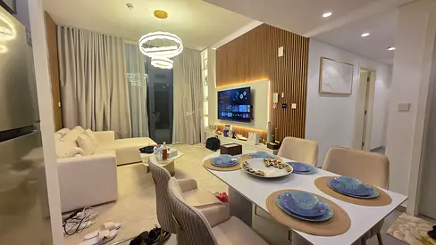 Limited Offer 2bedroom furnished Only 100k With All facilities Gym Pool BBQ Area Covered parking in Aljada Comminunty