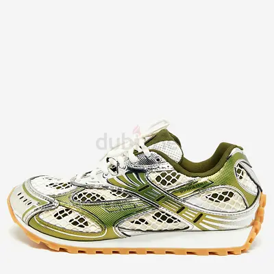 Bottega Veneta Orbit Flash Size 40 Tricolor Leather and Mesh Lace Up Sneakers