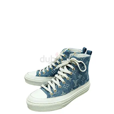Louis Vuitton Blue Denim Monogram Stellar High Top Sneaker 41