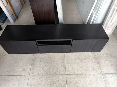 Dark wood TV unit / media cabinet with storage