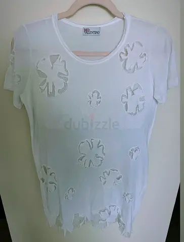 RedValentino lace and cotton cutout t shirt SM