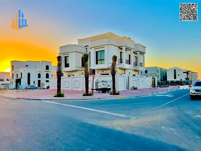 Luxury villa for sale in Al Helio 2, Ajman | 6 master bedrooms | Private pool | Corner villa on two