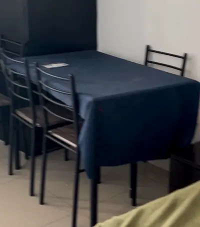 Modern Compact Dining Set with 4 Chairs