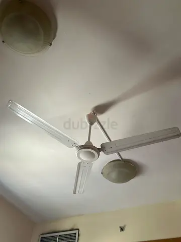 Two pcs White 3-Blade Ceiling Fan with Integrated Lights - Good Working Condition