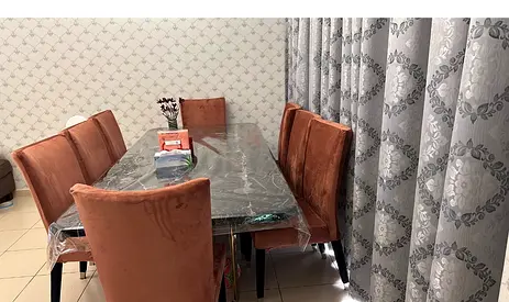 8 Seater Marble Top Dining Table with Velvet Chairs