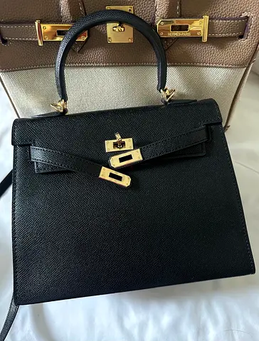 Genuine leather bag with gold hardware - excellent condition