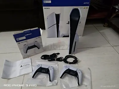Sony PlayStation 5 slim with Two Controllers  Cables with original box and with 7 months warranty