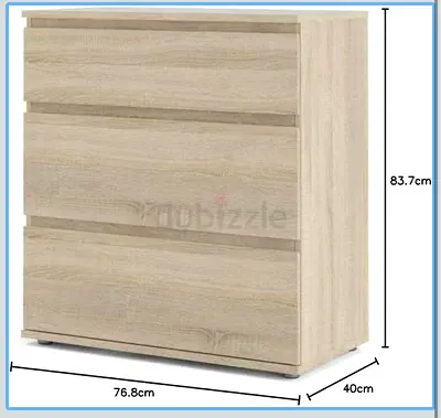 Oak 3 Drawers - DIY Assembly