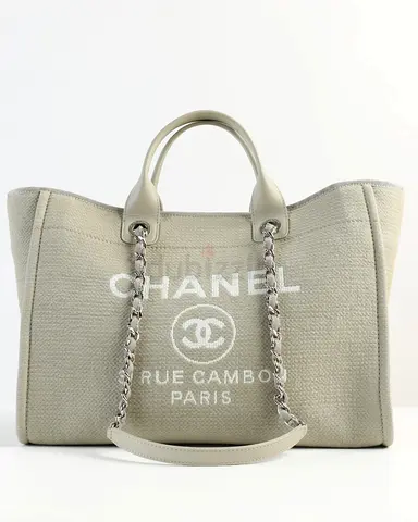 Chanel Deauville Large Gray Tote Bag