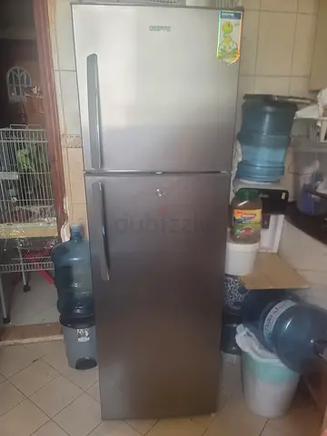 Used Geepas Stainless Steel Double-Door Refrigerator - Good Condition