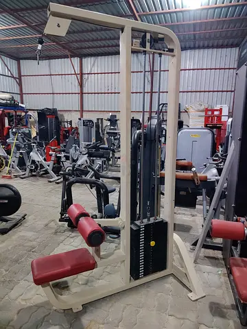 Used seated lat pulldown and low row combo machine - sturdy commercial gym unit