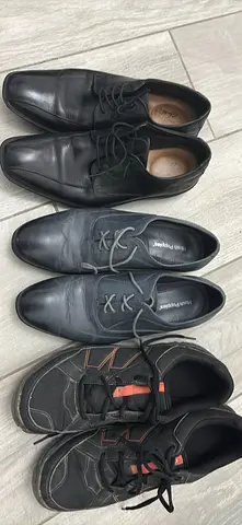 Mens footwear collection including Clarks and Hush Puppies