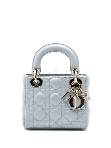 Christian Dior 2020 Mini Metallic Lambskin Cannage Lady Dior