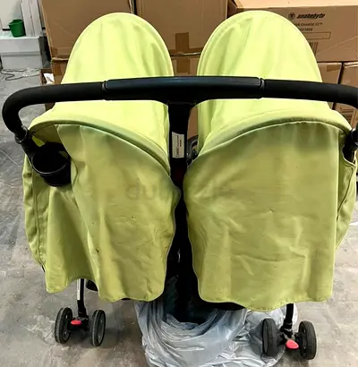 Side-by-side Double Stroller - Light Green, Compact Fold
