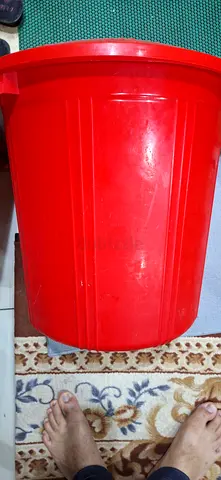 Large Red Plastic Utility Bucket - Good Condition