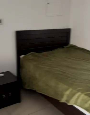 Dark Wood Bed  and Matching Nightstand