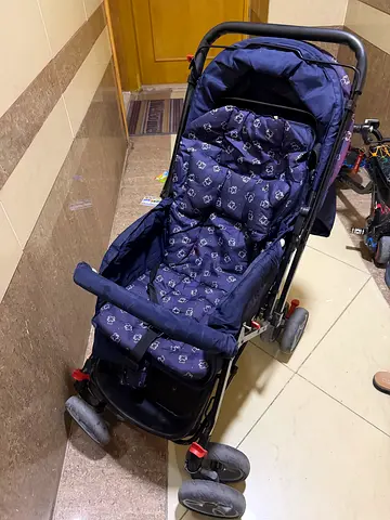 Navy Blue Padded Baby Stroller