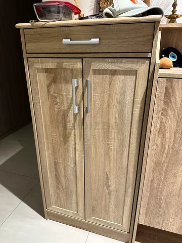 Light Oak One Drawer Shoe Cabinet