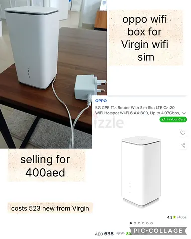Oppo 5G wifi box- compatible with Virgin SIM wifi