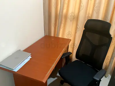 Wooden Desk and Ergonomic Mesh Office Chair Set